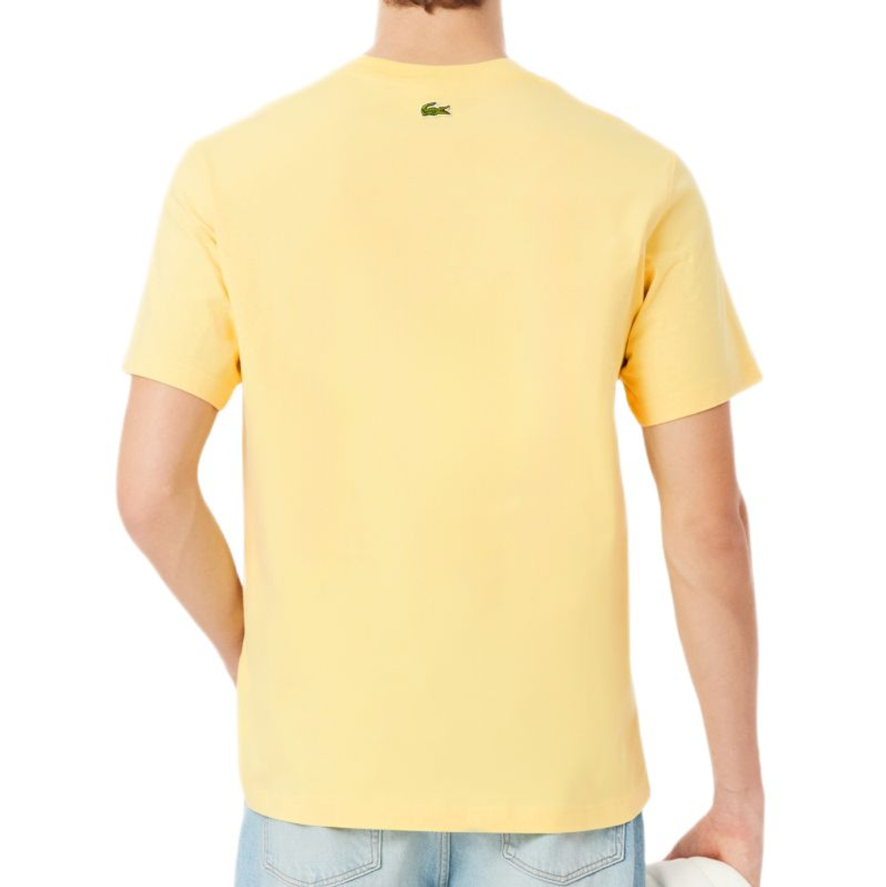 Мужская теннисная футболка Lacoste Printed Cotton - pastel yellow