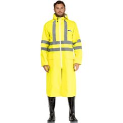 Плащ сигнальный влагозащитный Waterproof Line Extra-Vision WPL ПВХ на молнии лимонный с СОП