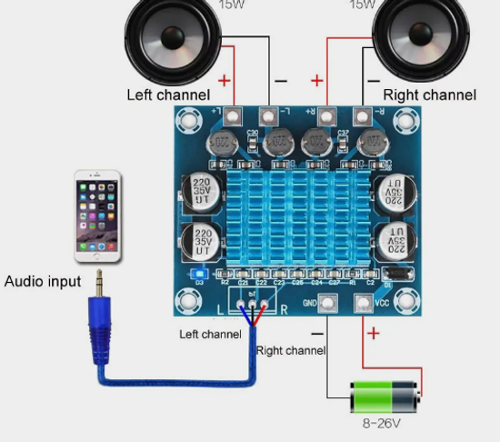 Аудио усилитель XH-A232 стерео 2x30 Вт