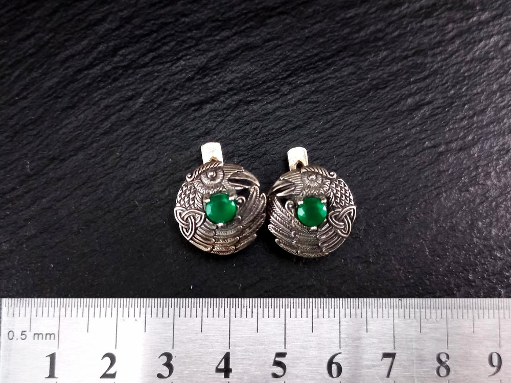 Серьги короткие "Вещие вОроны"