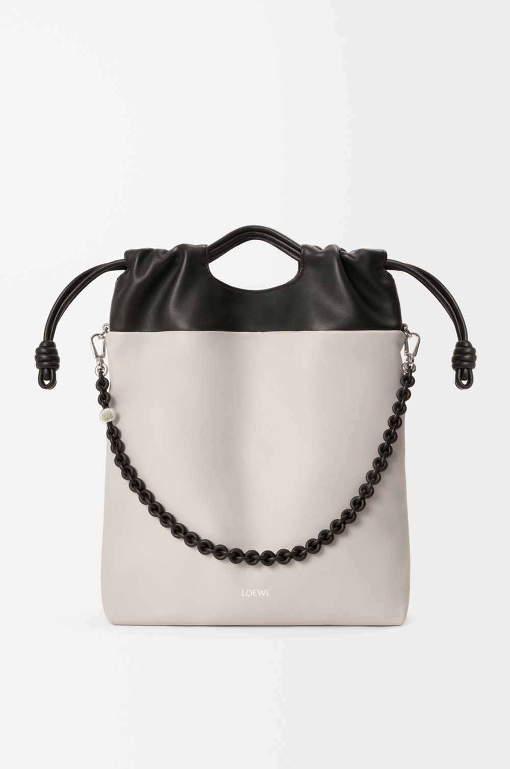 Loewe Сумка-тоут Flamenco из мягкой кожи ягненка наппа, экрю/черный