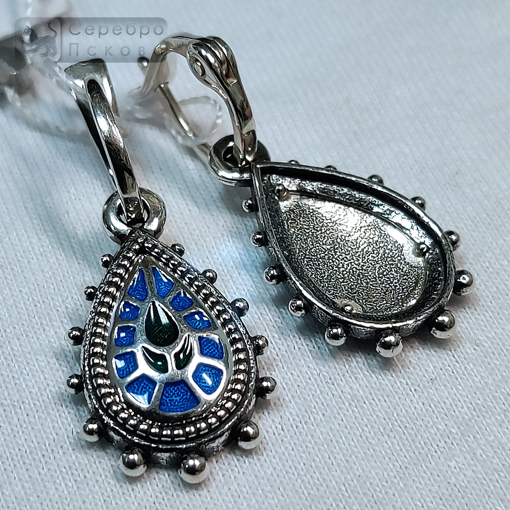 Серьги "Крин" горячая эмаль