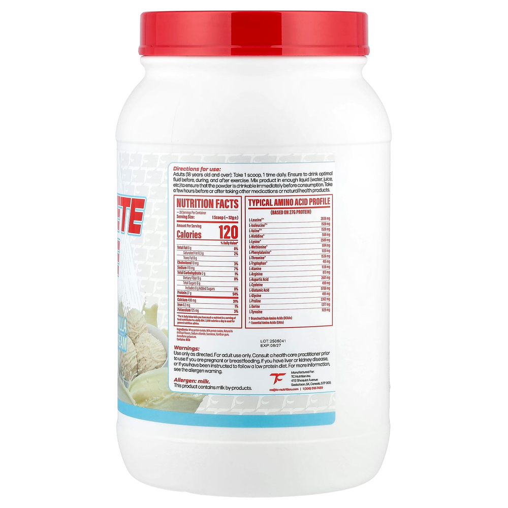 TC Nutrition, Complete изолят, ванильное мороженое, 907 г (2 фунта)