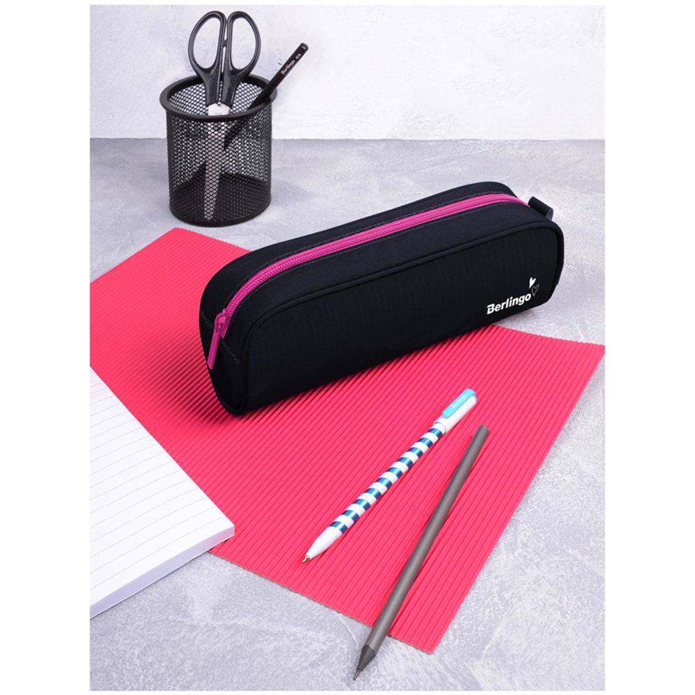 Пенал мягкий 220х75 Berlingo Pink zip, ткань
