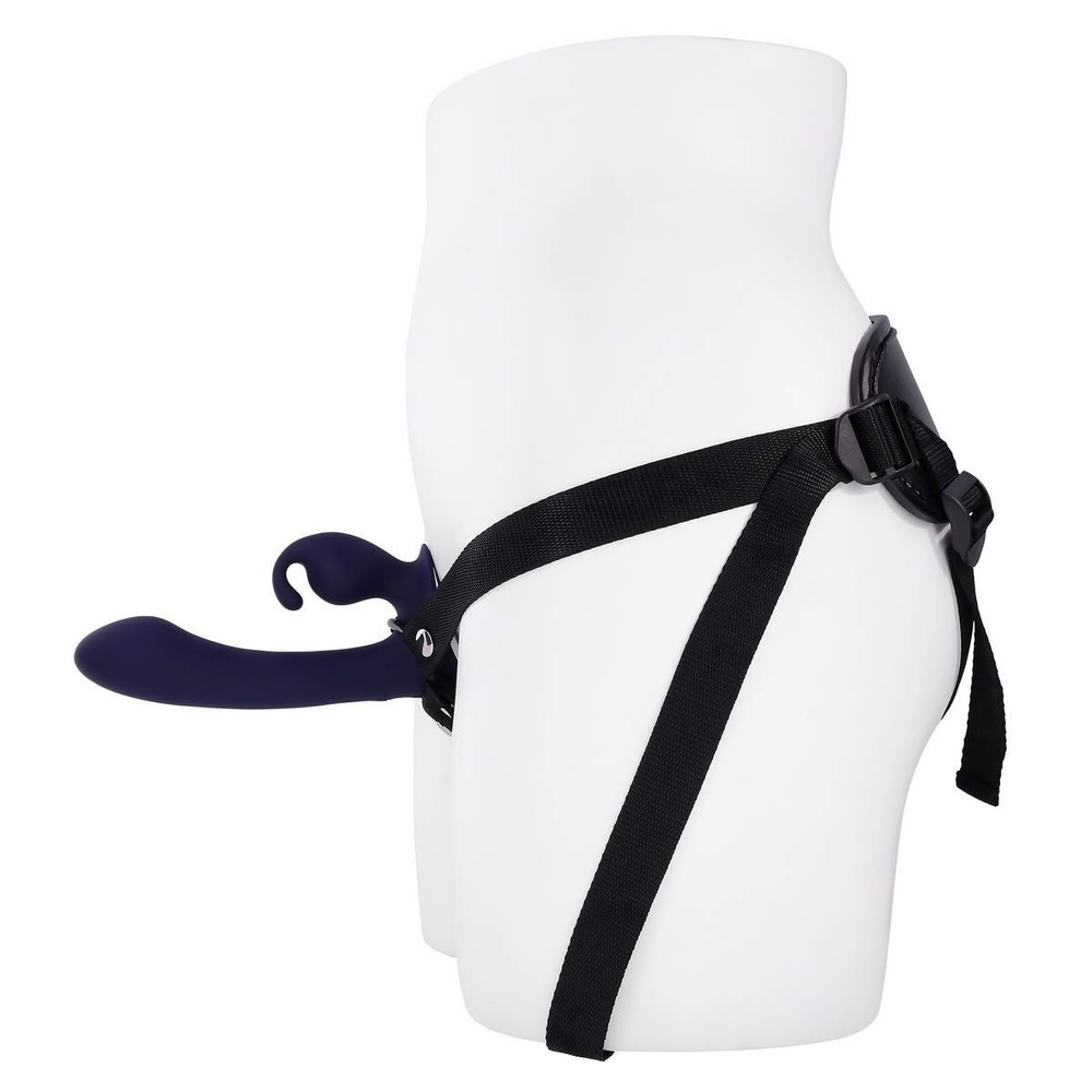 Женский страпон с вибрацией Giving Vibes (Цвет: синий)