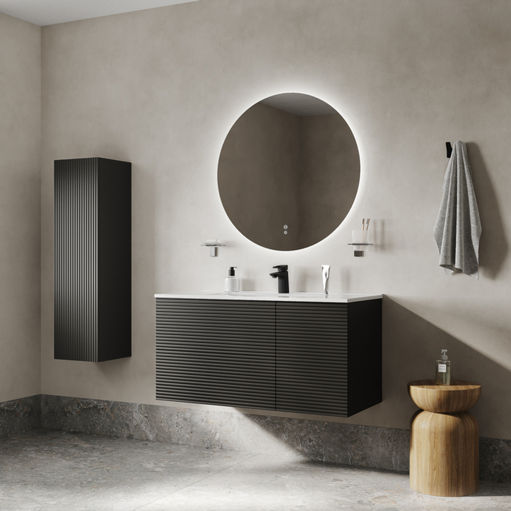 Тумба с умывальником IDDIS Bild, подвесная, 100 см, темно-серый, BIL10G0i95K