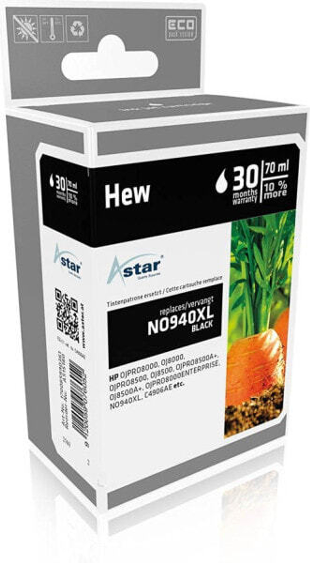 Картридж струйный черный 1 шт Astar AS15180
