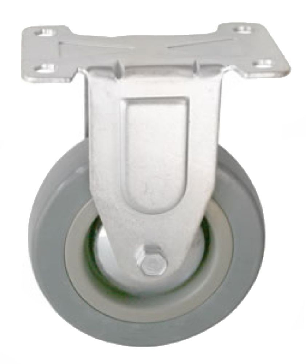 Колесо d50 неповоротное на площадке серая резина 003848