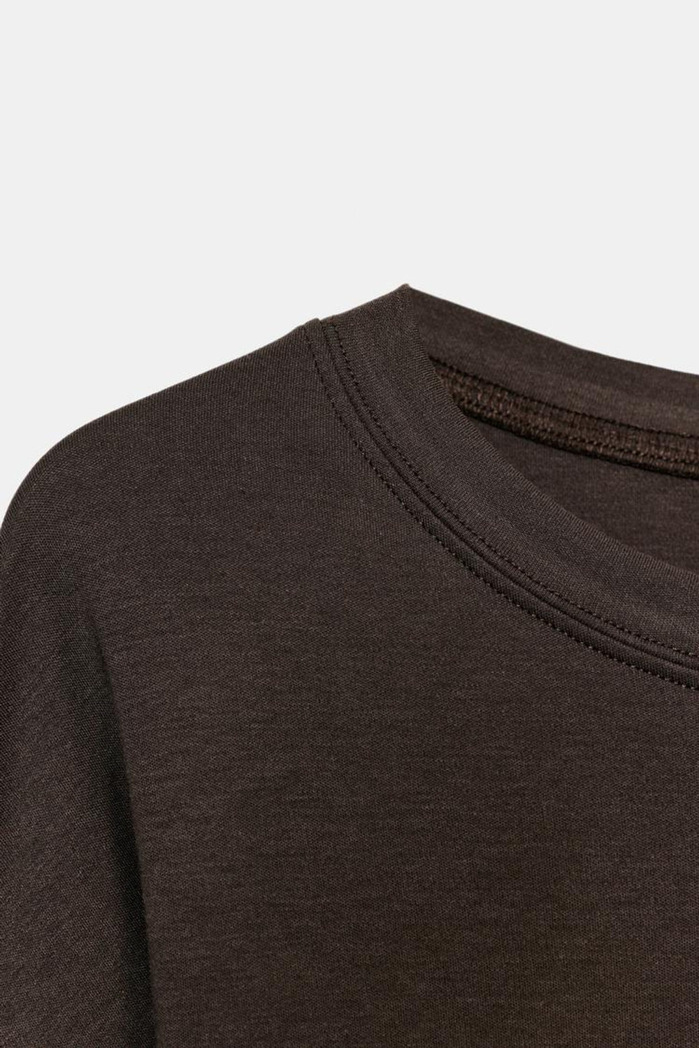 ZARA ПРИТАЛЕННАЯ ФУТБОЛКА SUPIMA®, КОРИЧНЕВЫЙ