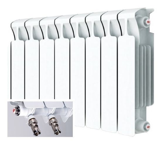 Радиатор Rifar Monolit Ventil 350 - 4 секции подключение нижнее (левое)