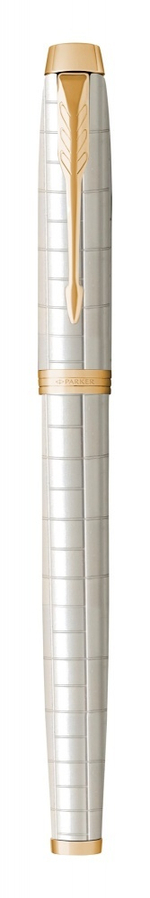 Подарочный набор: Ручка роллер Parker IM Premium T318 Pearl GT, цвет чернил черный и белый недатированный ежедневник с золотым срезом
