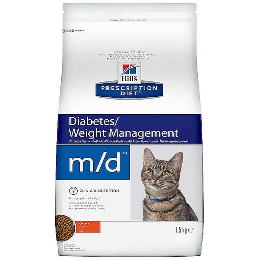Сухой диетический корм Hill's PD m/d для кошек при сахарном диабете 1,5кг (Уценка)