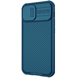 Чехол усиленный синего цвета от Nillkin для iPhone 13 Mini, серия CamShield Pro Case (защитная шторка для камеры)