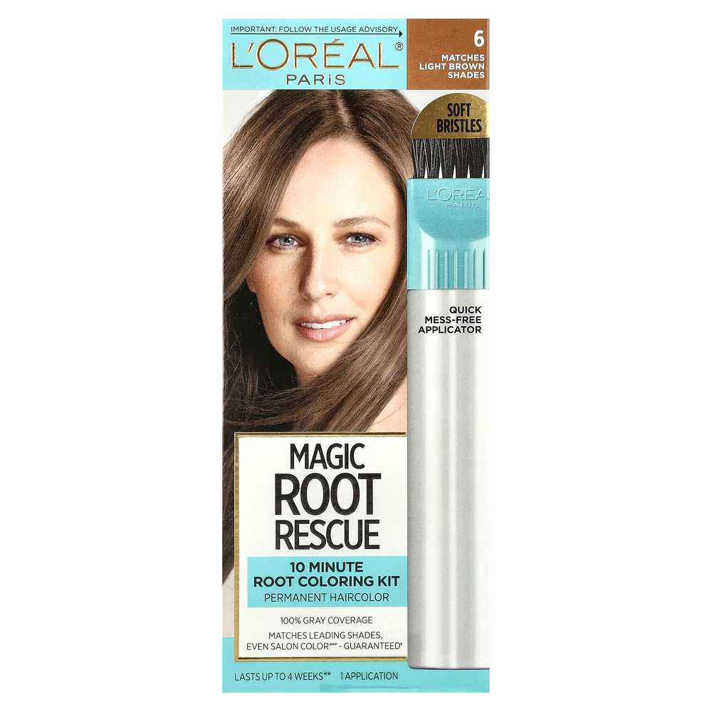 L'Oréal, Magic Root Rescue, 10-минутный набор для окрашивания корней, 6 светло-коричневых, 1 применение