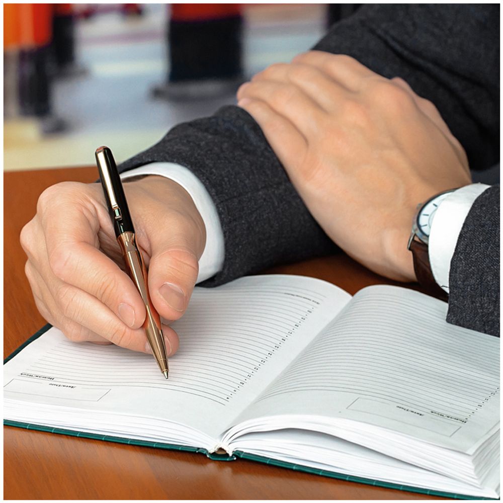 Ручка шариковая Delucci "Evento" синяя, 1,0мм, цвет корпуса - черный/золото, поворот., подарочная упаковка