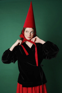 Рубашка на запах из бархата, "Пока часы 12 бьют" ПРЕДЗАКАЗ