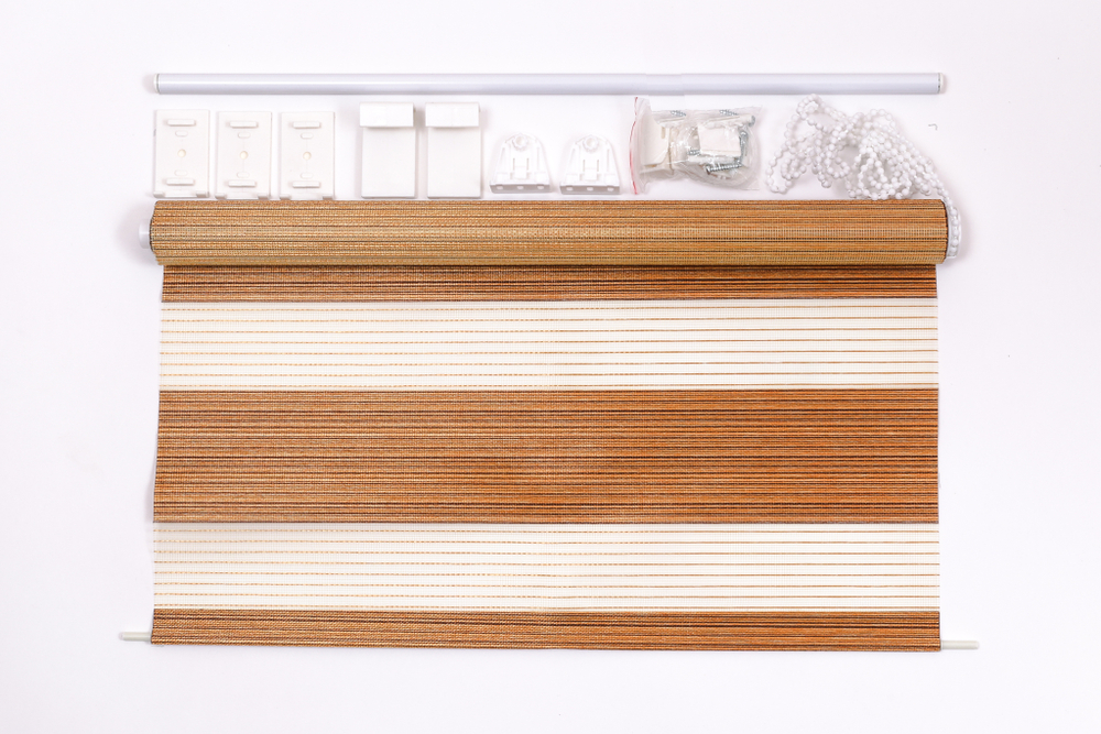 Рулонная штора зебра, шоколад