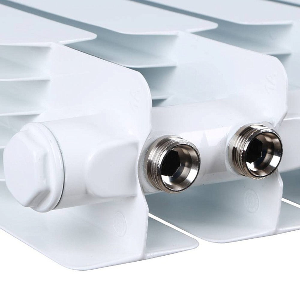 Радиатор биметаллический STOUT Space 500 - 6 секций (подключение нижнее правое, цвет белый)