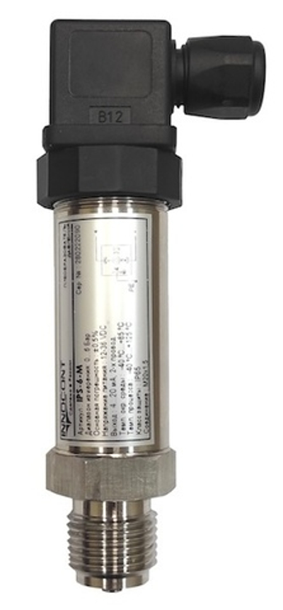 Преобразователь давления INNOCONT IPS-10-G, диапазон 0...10 бар, точность 0,5%, -40 +125 С, 12-36 VDC, IP65, разъем DIN