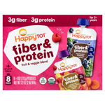 Happy Family Organics, Happy Tot®, клетчатка и белок, для детей от 2 лет, ассорти из 8 паучей по 113 г (4 унции)