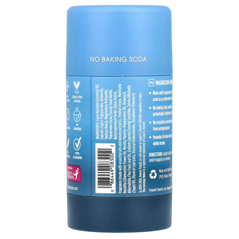 CRYSTAL, Обогащенный магнием дезодорант, морская соль + шалфей, 70 г (2,5 унции)