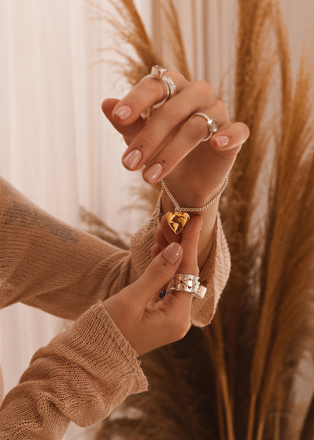 Браслет «Континенты» с позолотой