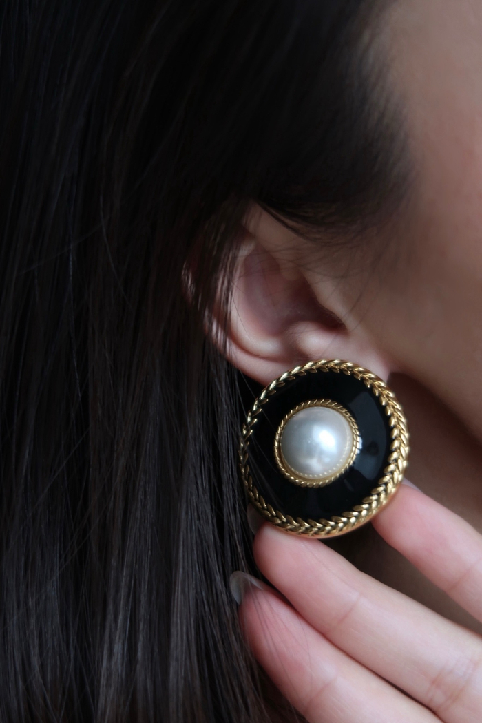 Серьги с жемчугом круглые