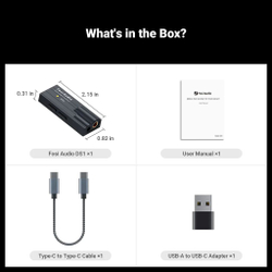 ЦАП/усилитель для наушников Fosi Audio DS3, цифро-аналоговый преобразователь, портативный, Obsidian, черный