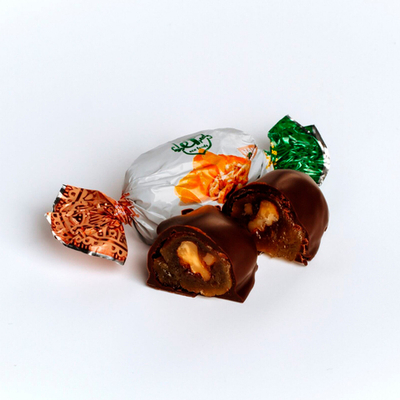 Конфеты глазированные "Персик с грецким орехом"