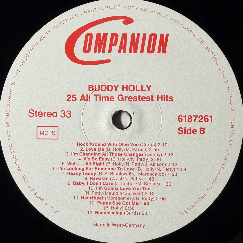 Buddy Holly – 25 All Time Greatest Hits (Дания)