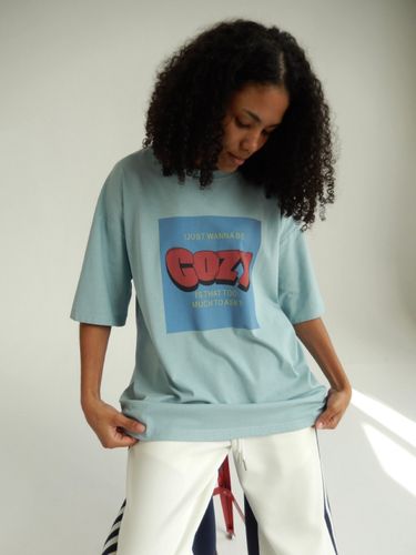 Голубая футболка оверсайз Cozy