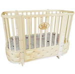 Детская кроватка Антел Esenia-2 (слоновая кость) с мягкой вставкой, поперечный маятник