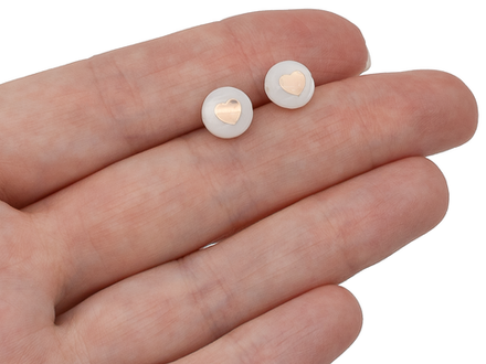 Бусина-таблетка из перламутра Сердце, двусторонняя, 8мм