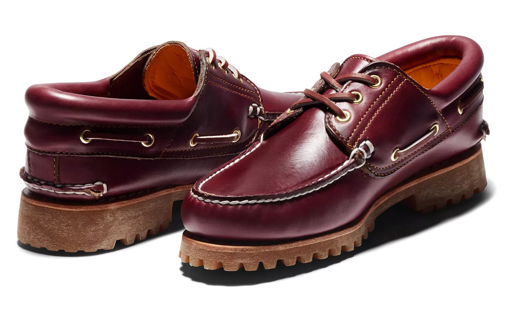 Timberland 3 Eye Casual Leather Shoes Men"s Red Brown