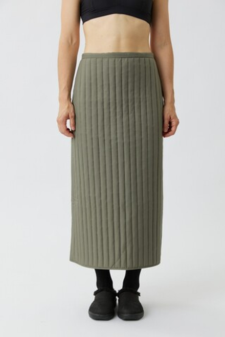 Стеганая юбка цвета хаки