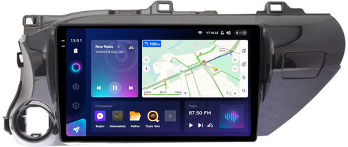 Магнитола для Toyota Hilux 8 2015-2023+ - Teyes CC3-2K QLed Android 10, Быстрая, SIM-слот, CarPlay