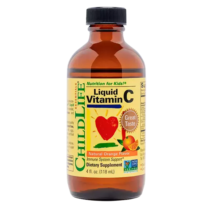 Витамин С со вкусом апельсина, Liquid Vitamin C Natural Orange, ChildLife, 118 мл