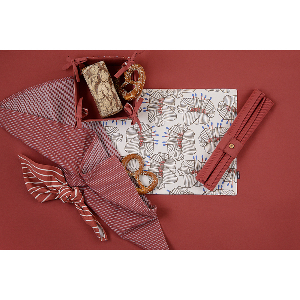 Корзинка для хлеба 30х30 Tkano Prairie Полоски тарракотовая