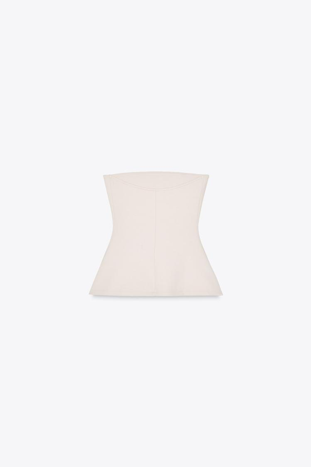 ZARA ТОП-БАНДО В СТИЛЕ ИНТЕРЛОК, ЭКРЮ