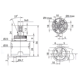 Картридж для однорукого смесителя MELODIA 35 мм с экономией воды 2 положения MKP20805