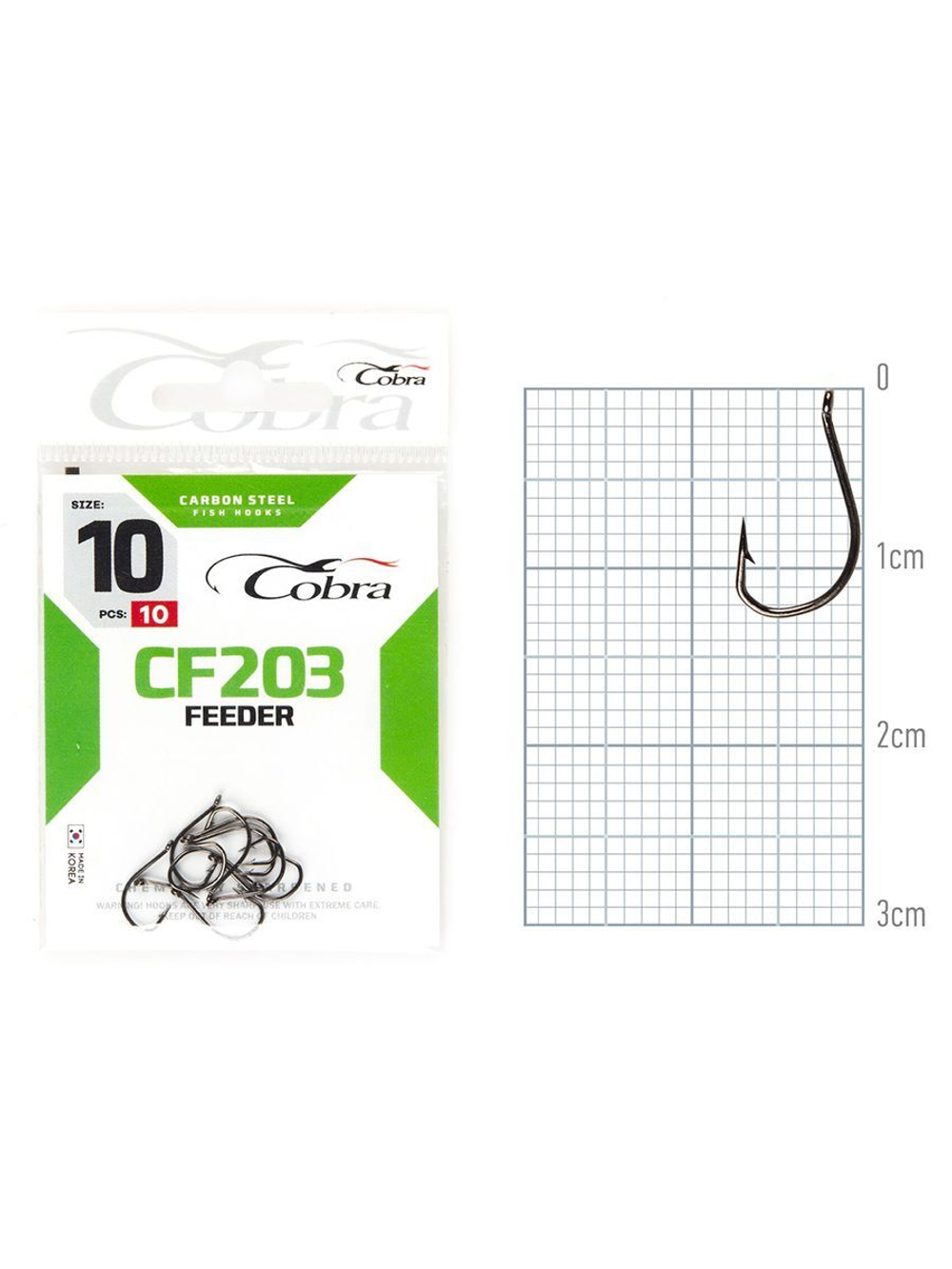 Крючки Cobra FEEDER SPECIALIST серии CF203 размер 008 (упк.10шт.)