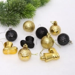 Набор украшений «Волшебное сияние» 4 см (13 предметов),золото/черный