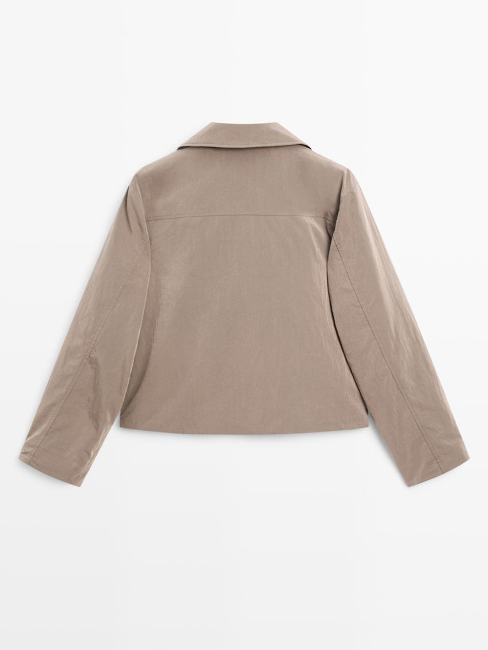 Massimo Dutti Укороченная стеганая куртка с обтяжными пуговицами, кротово-коричневый