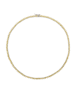 Колье полоса желтых цирконов, серебро