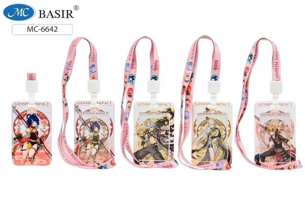 Бейджи для проп., проезд 11*6,8 см. пластмасса с рис. зажим лента "Аниме" (Basir)