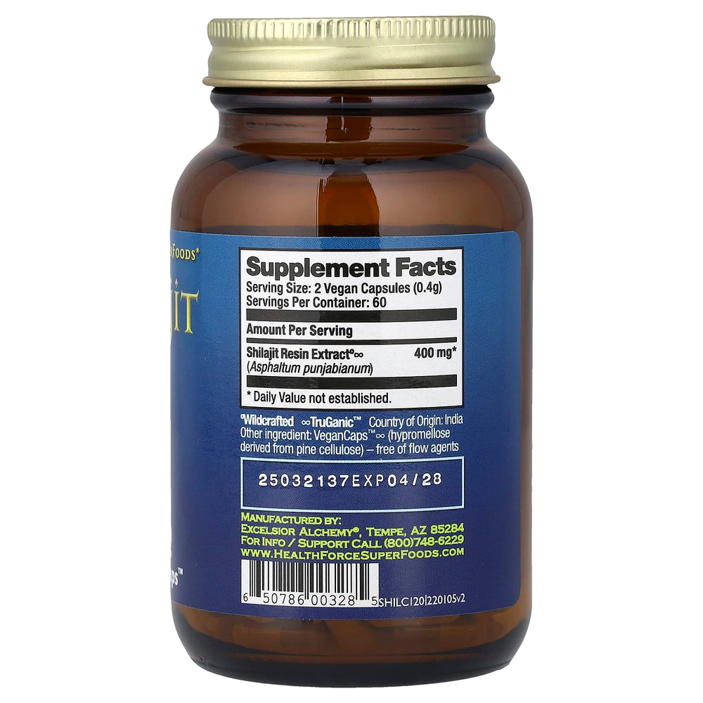 HealthForce Superfoods, Мумие, 120 веганских капсул (200 мг на капсулу)