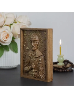 Дмитрий Донской святой благоверный князь, икона из бука