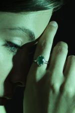 Кольцо Crystal Drop с зелёным агатом