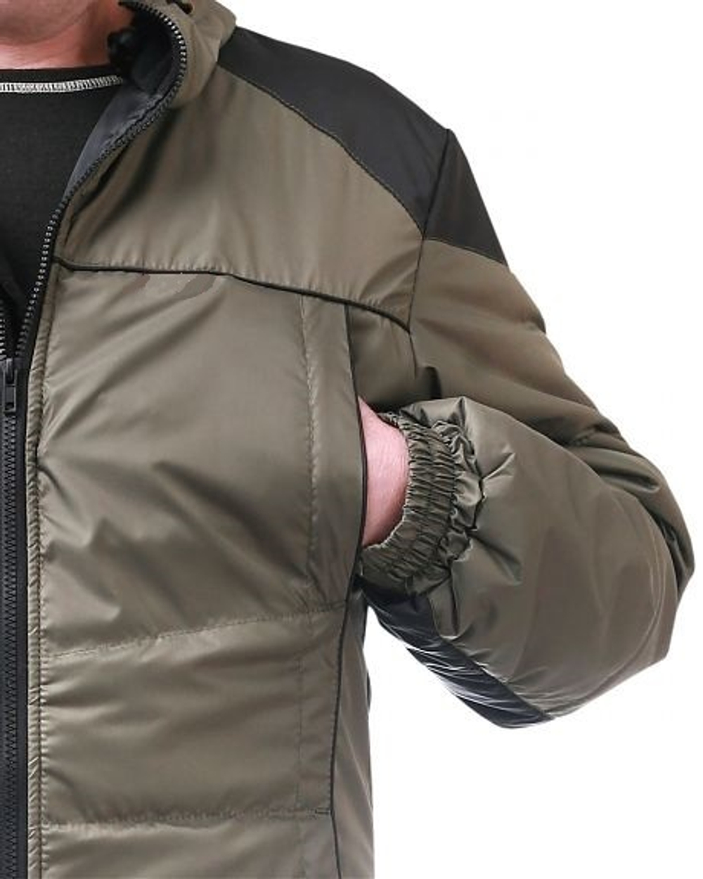 Куртка мужская, оливковая с черным