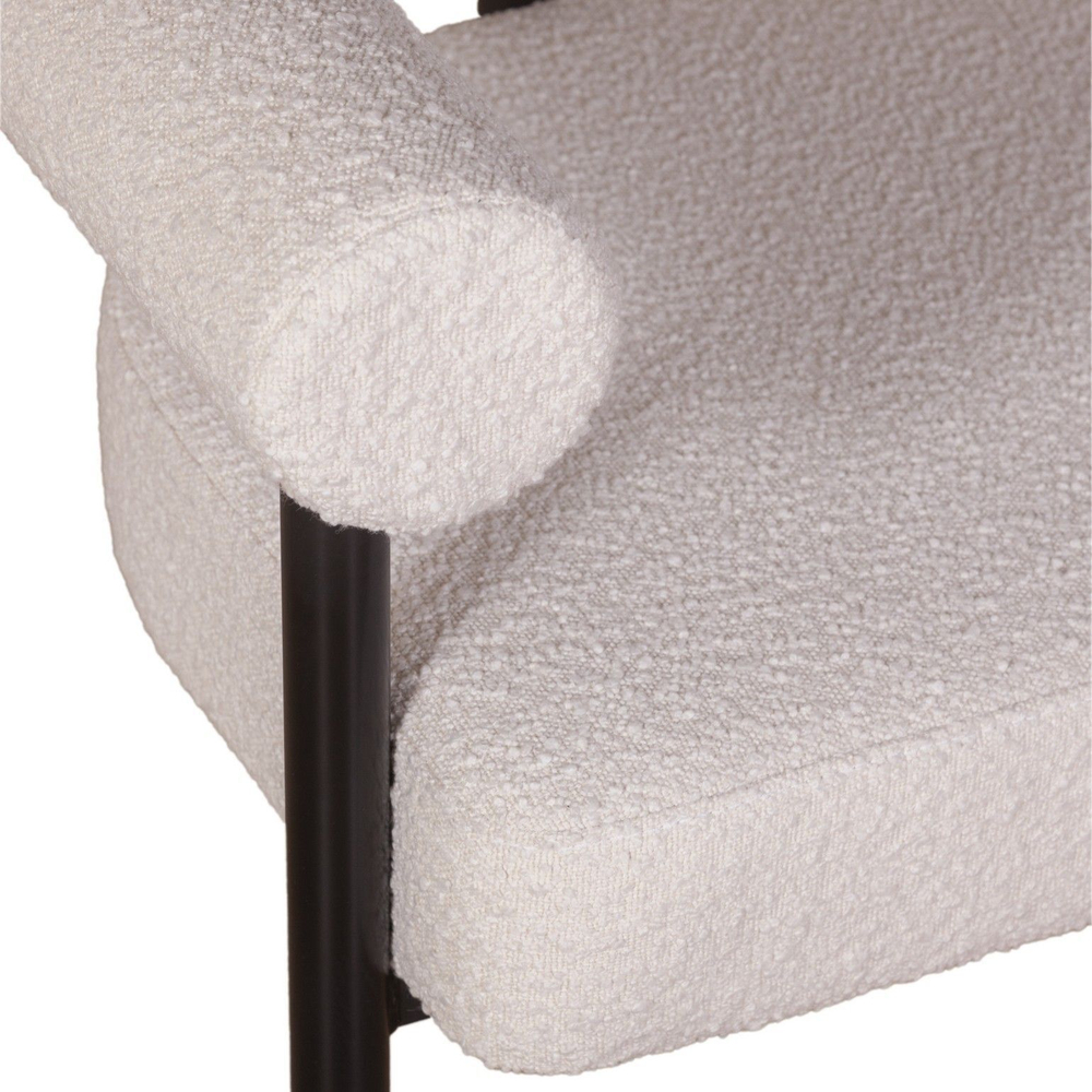 Кресло Biggi, букле Turin ivory / опоры черные